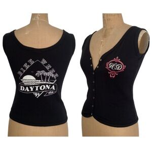 Vintage 90s Harley Davidson Daytona Bike Week 95 Sexy Snap Front Tank Top